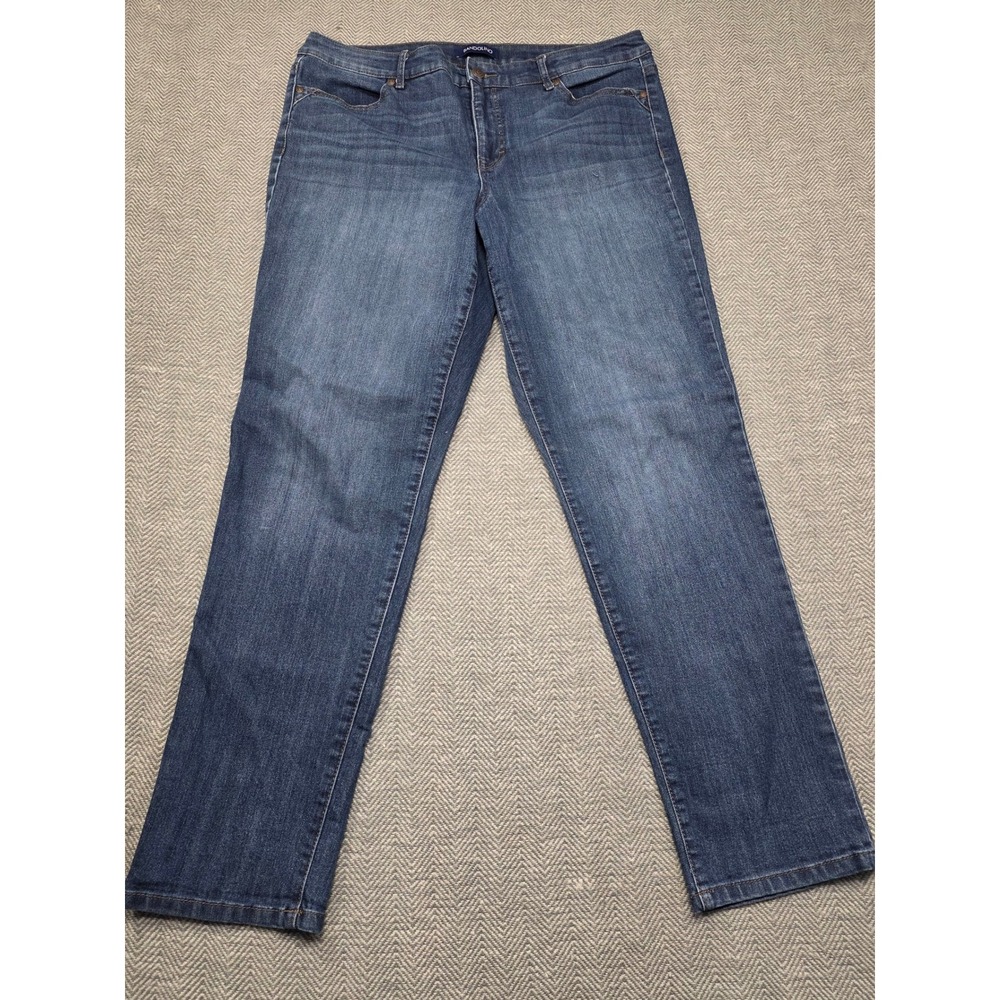 Bandolino Karyn Boyfriend Jeans Womens 12 Medium Wash Blue Stretch Straight Leg